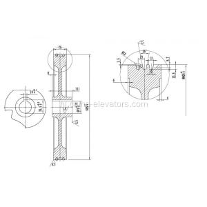 Thyssenkrupp डोंगयांग लिफ्ट के लिए D605 मिमी कर्षण शीव